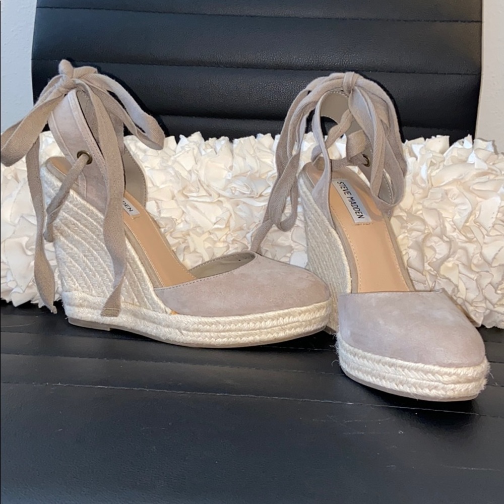 Grey Steve Madden Wedges